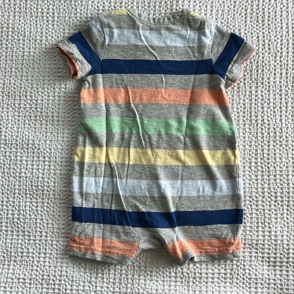 BABY GAP Infant 6-12mo Short Sleeve Shorts One Piece Romper Striped 100% Cotton - Picture 5 of 5